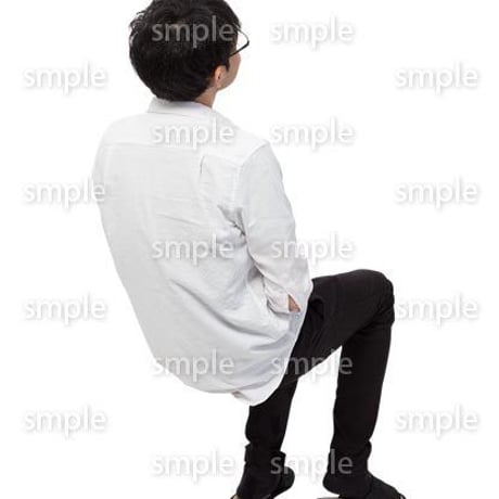 Cutout People　座る　男性　LL_350