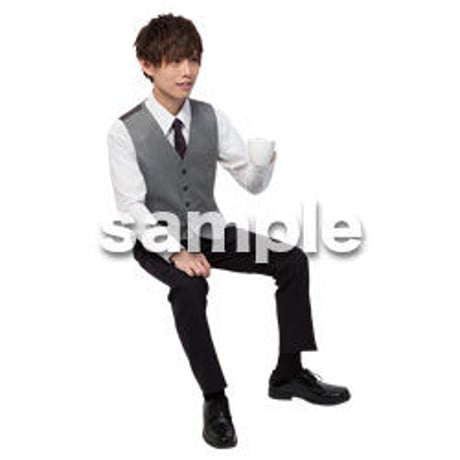 Cutout People　座る　男性　LL_092