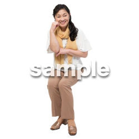 Cutout People　座る女性　KK_456