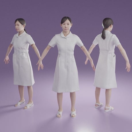 3D人モデルAポーズ　164_Mari