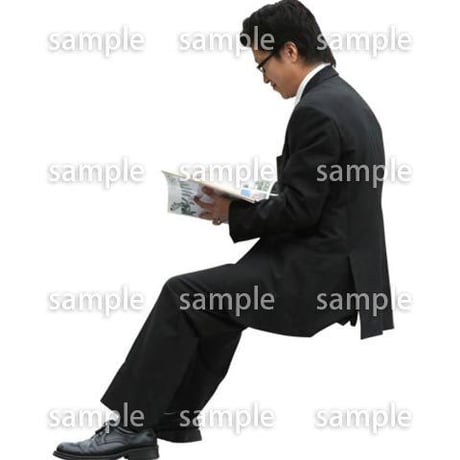 人物切抜き素材　座る人編　H_165