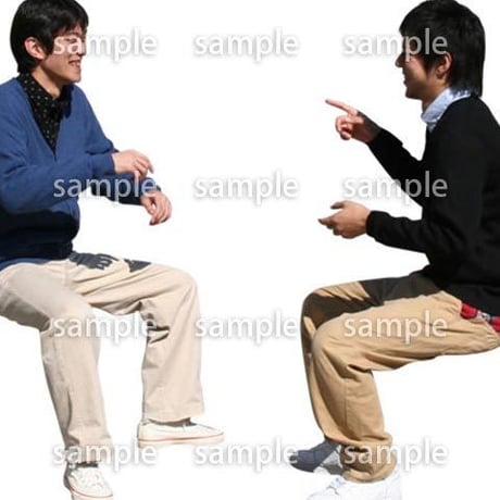 人物切抜き素材　座る人編　H_060