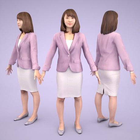 3D人モデルAポーズ　014_Kana