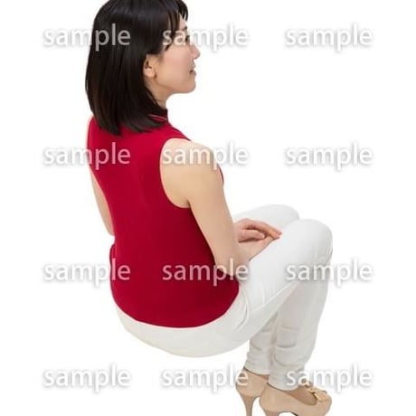 Cutout People　鳥瞰　座る女性 　FF_484