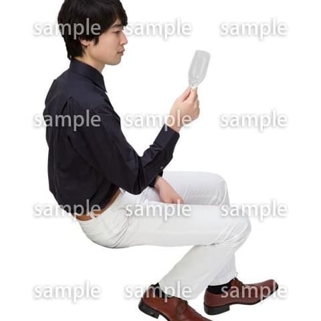 Cutout People　鳥瞰　座る男性 　FF_413