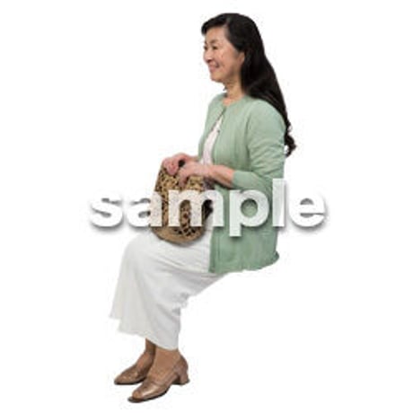 Cutout People　座る女性　KK_462