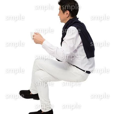 Cutout People　座る　男性　LL_338