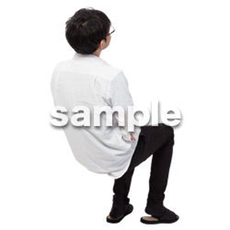 Cutout People　座る　男性　LL_350