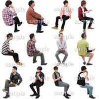 人物切抜きセット☆座る男性　1_set181