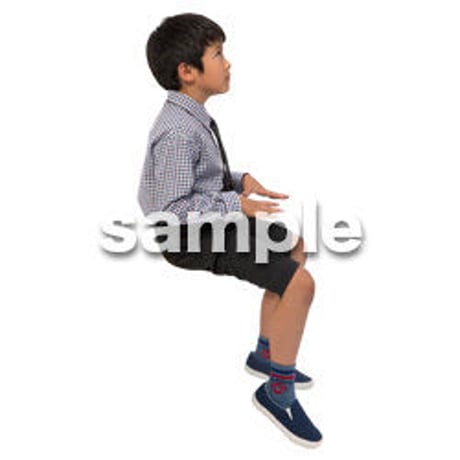Cutout People　座る　男の子　LL_538
