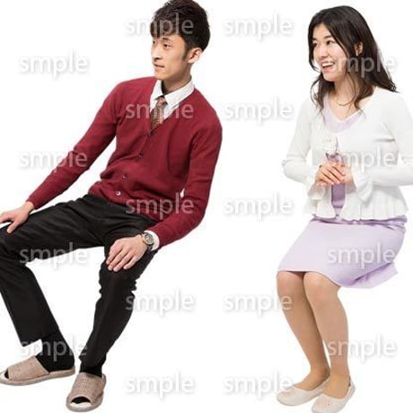 Cutout People　アットホーム　座る　II_397