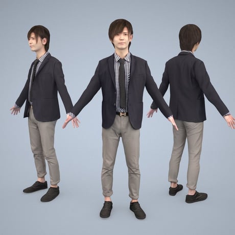 3D人モデルAポーズ　084_Ren