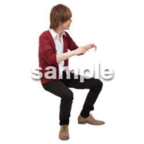 Cutout People　座る　男性　LL_438