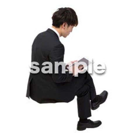 Cutout People　座る　男性　LL_055