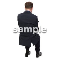 Cutout People　座る　外国人男性　LL_560