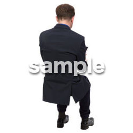 Cutout People　座る　外国人男性　LL_560