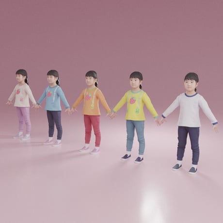 3D人モデルAポーズ　245_Emi