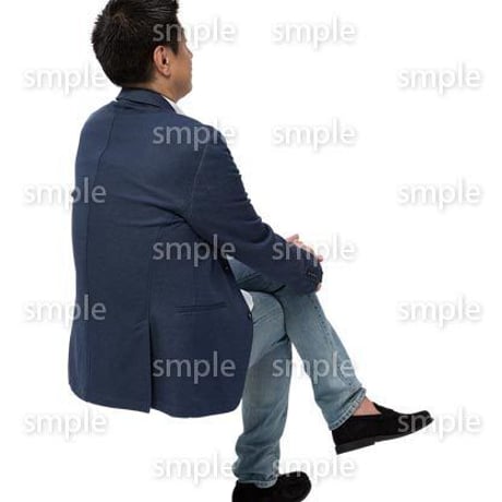 Cutout People　座る　男性　LL_194