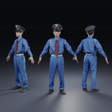 3D人モデルAポーズ　155_Toshi
