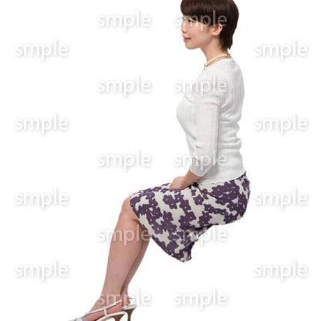 Cutout People　座る女性　KK_193
