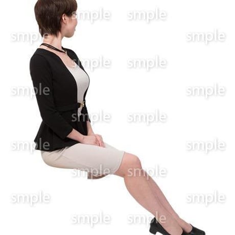 Cutout People　座る女性　KK_018