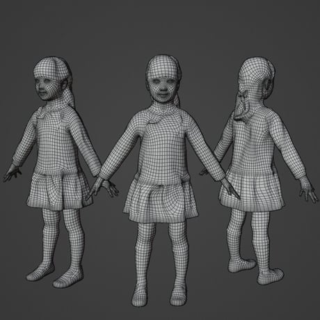 3D人モデルAポーズ　241_Emi