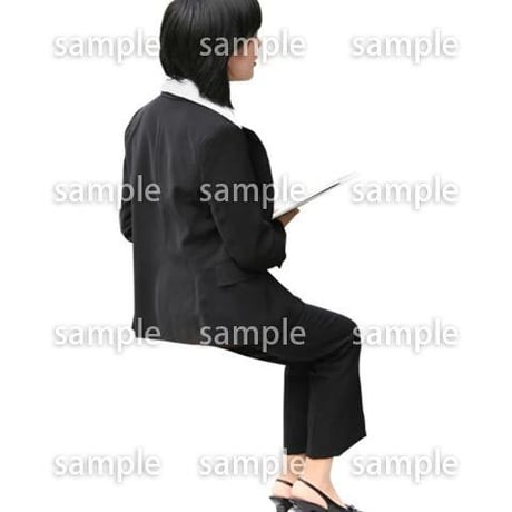 人物切抜き素材　座る人編　H_393