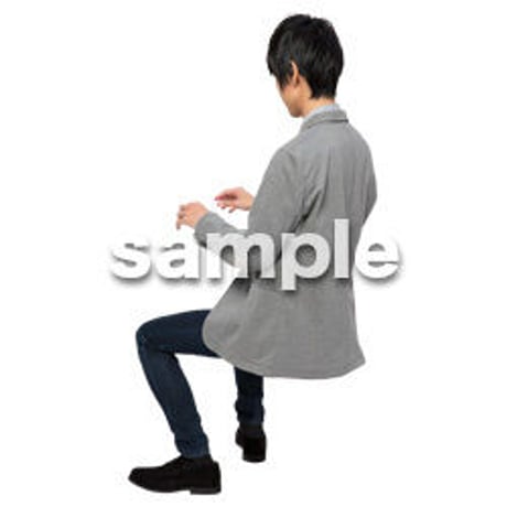 Cutout People　座る　男性　LL_235