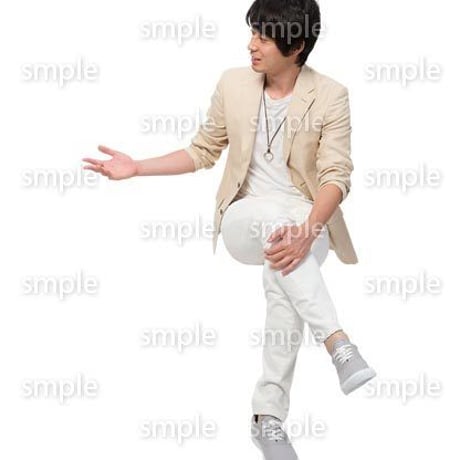 Cutout People　座る　男性　LL_301