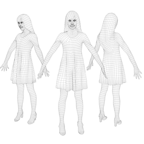 3D人モデルAポーズ　074_Yui