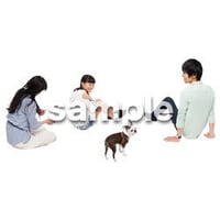 Cutout People　犬の散歩　II_499