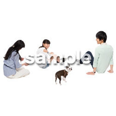 Cutout People　犬の散歩　II_499