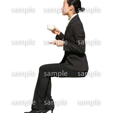 人物切抜き素材　座る人編　H_341