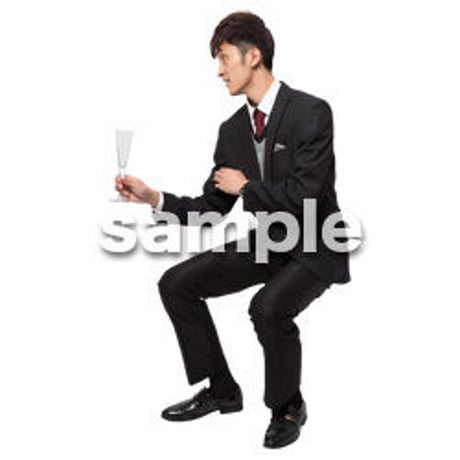 Cutout People　座る　男性　LL_037