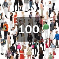 100個セット★人物切抜き素材-外国人カジュアル　1k014