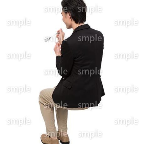Cutout People　座る　男性　LL_154