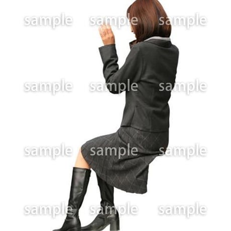 人物切抜き素材　座る人編　H_407