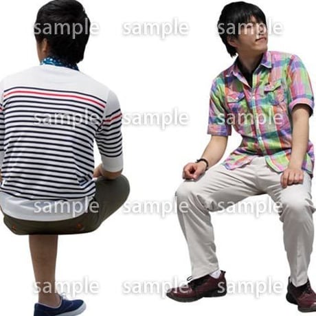 人物切抜き素材　座る人Ⅱ編　Q_076