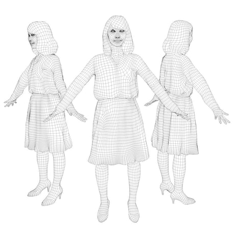 3D人モデルAポーズ　012_Kana