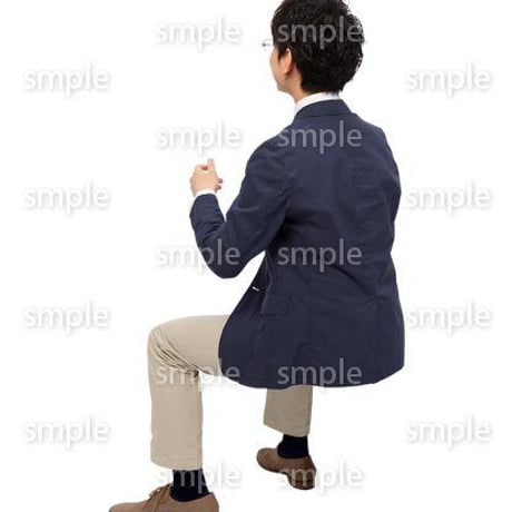 Cutout People　座る　男性　LL_099