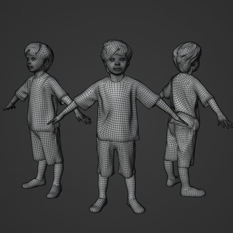 3D人モデルAポーズ　228_Rui