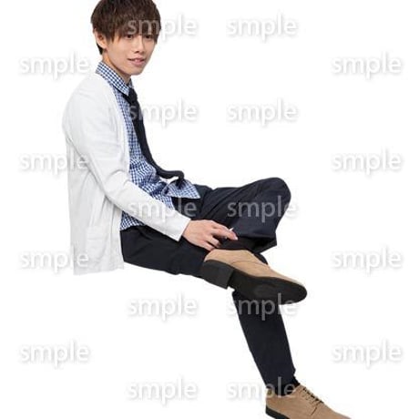 Cutout People　座る　男性　LL_358