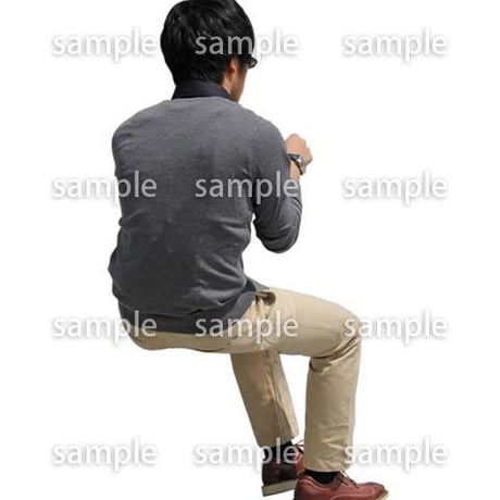 人物切抜き素材　座る人Ⅱ編　Q_444