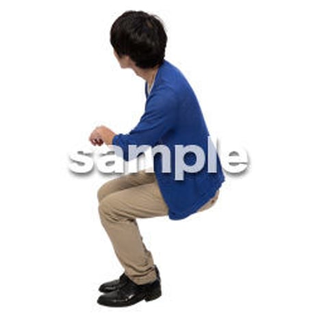 Cutout People　座る　男性　LL_373