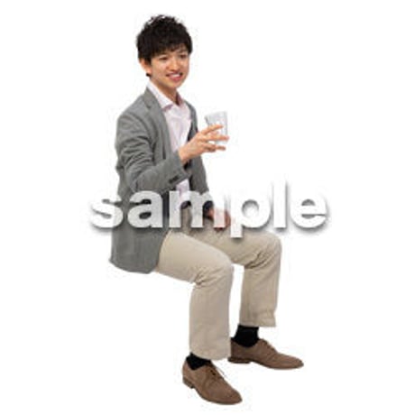 Cutout People　座る　男性　LL_252