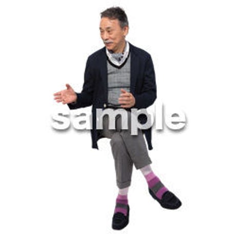 Cutout People　座る　男性　LL_501