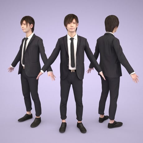 3D人モデルAポーズ　084_Ren