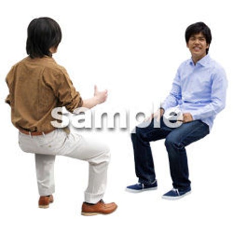 人物切抜き素材　座る人Ⅱ編　Q_068