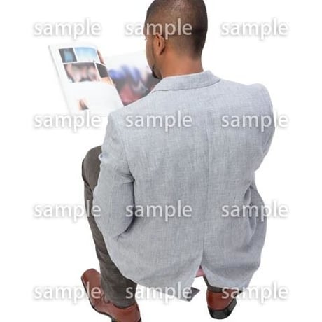 Cutout People　鳥瞰　座る男性 　FF_409