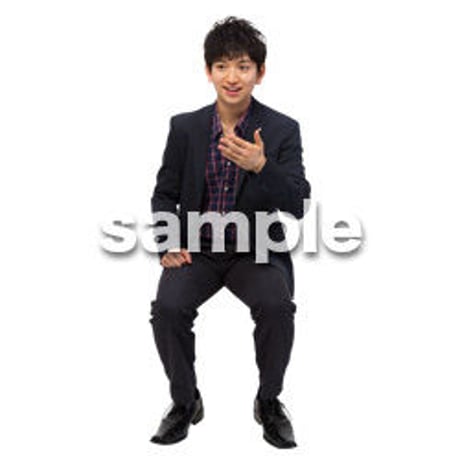 Cutout People　座る　男性　LL_076